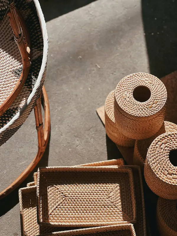 Rattan 101: A Simple Guide to Caring for Rattan Home Furnishings 8 trays and containers W