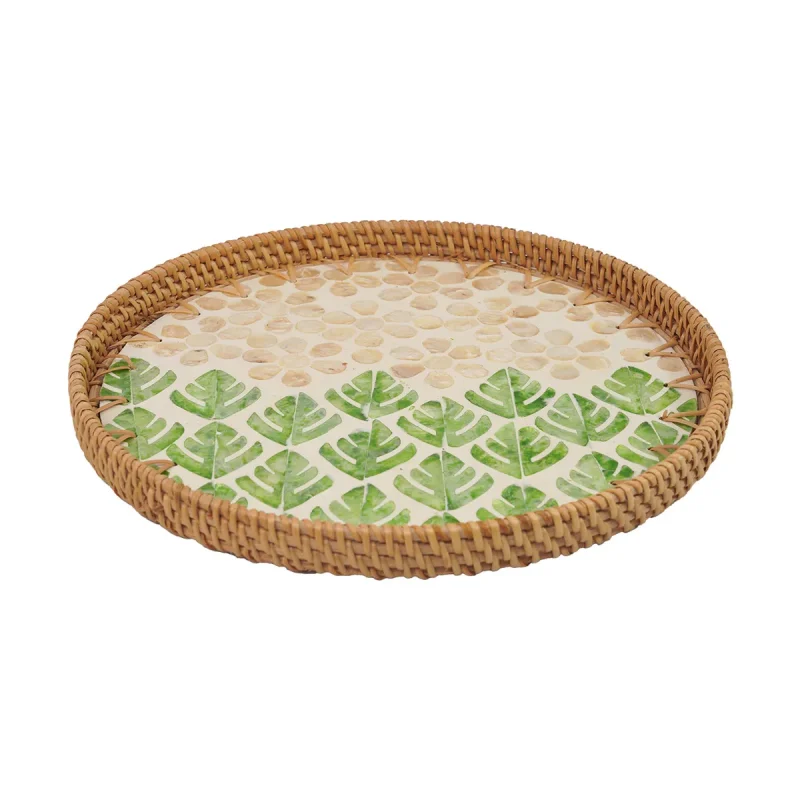 Blossoms & Leaves Motif Tray 2 W