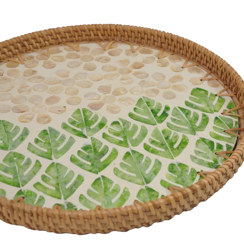 Blossoms & Leaves Motif Tray 4 W
