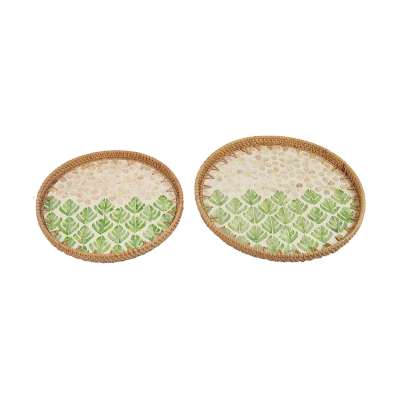 Blossoms & Leaves Motif Tray 6 W
