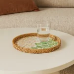Blossoms & Leaves Motif Tray 8 W