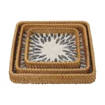 Navy Burst Square Tray 7 W