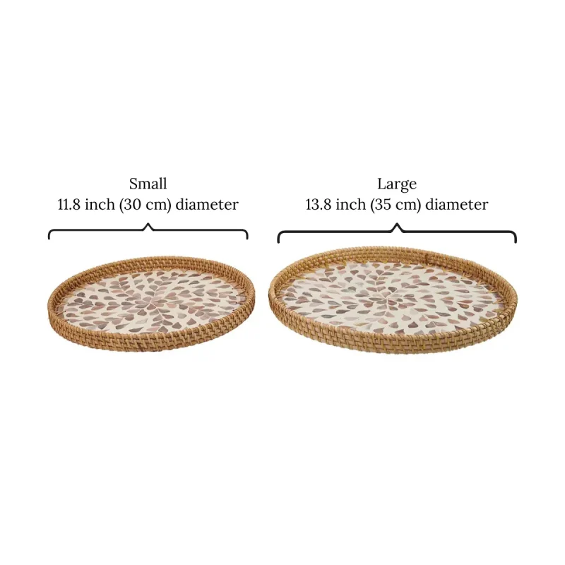 Rustic Brown Petals Tray 7 W