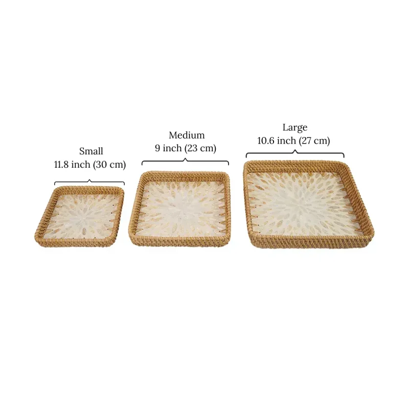 Shimmering Burst Square Tray dimensions W