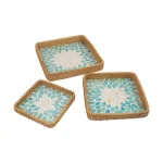 Turquoise Leaf Mosaic Tray 5 W