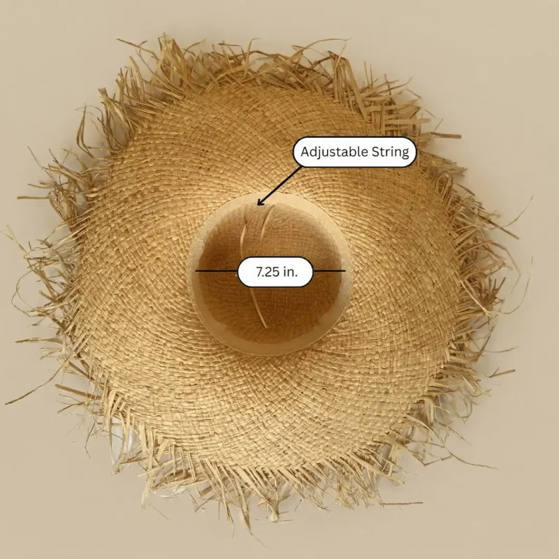 Fringe Hat dimensions bottom W