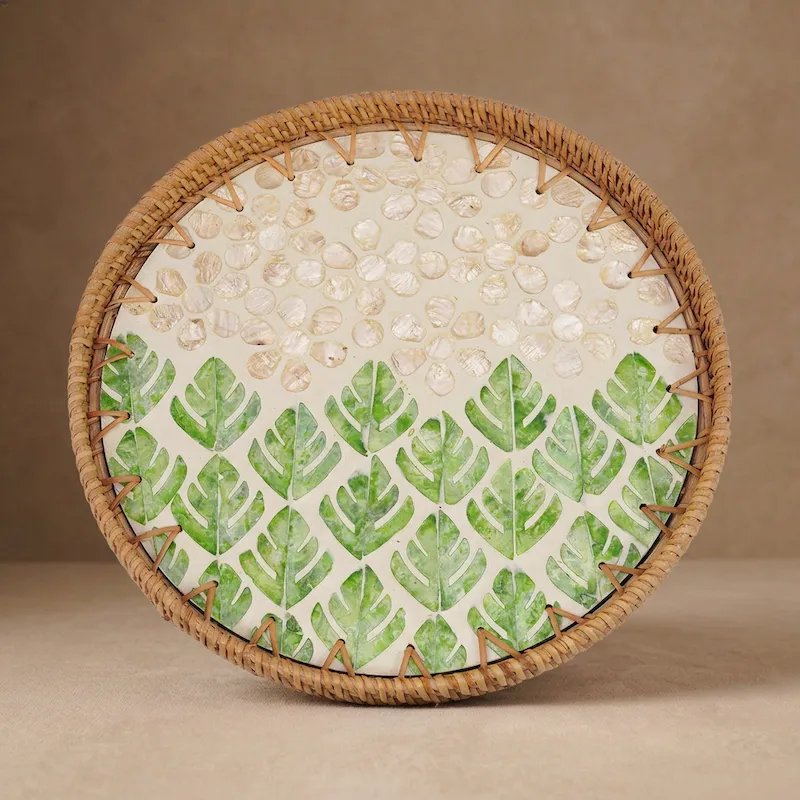 Blossoms and Leaves Motif tray W