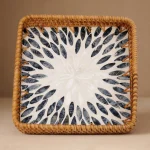 Navy Burst square tray W