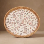 Rustic Brown Petals tray W