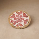 Seashell Inlay Coaster Design F Red Blossom W