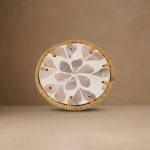Seashell Inlay Coaster Design G Brown Blossom W