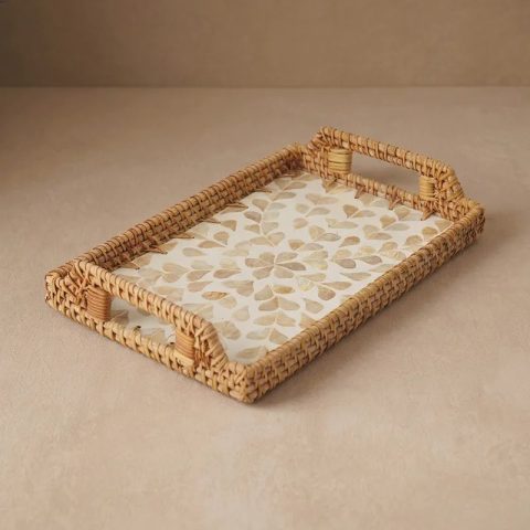 Shimmering Petals rectangle tray W