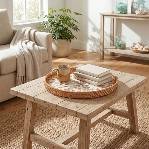 Rustic Brown Petals tray lifestyle W