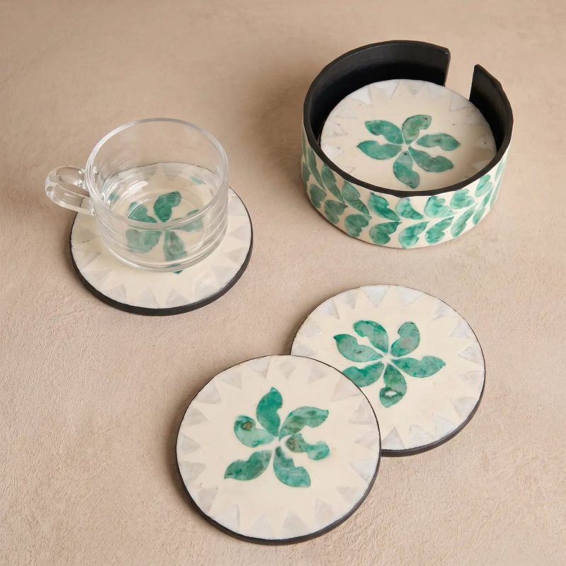 Mother of Pearl round coasters 1 Mother of Pearl round coasters 1