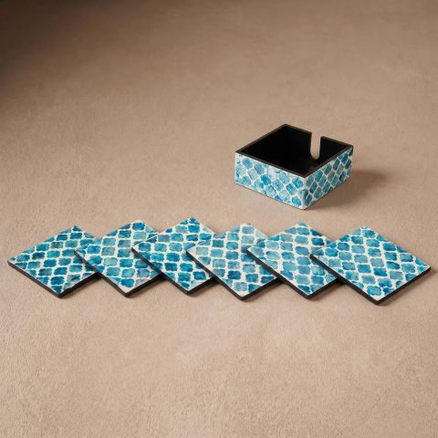 Mother of Pearl square coasters 1