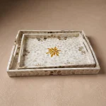 capiz rectangle tray amber starlight nested