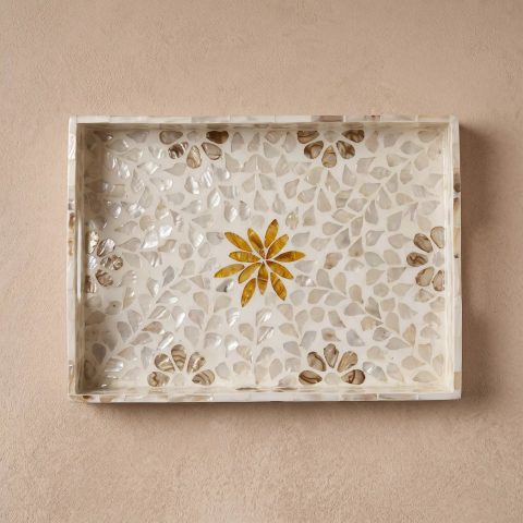 capiz rectangle tray amber starlight overhead