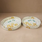 capiz round tray dragonfly sunrise