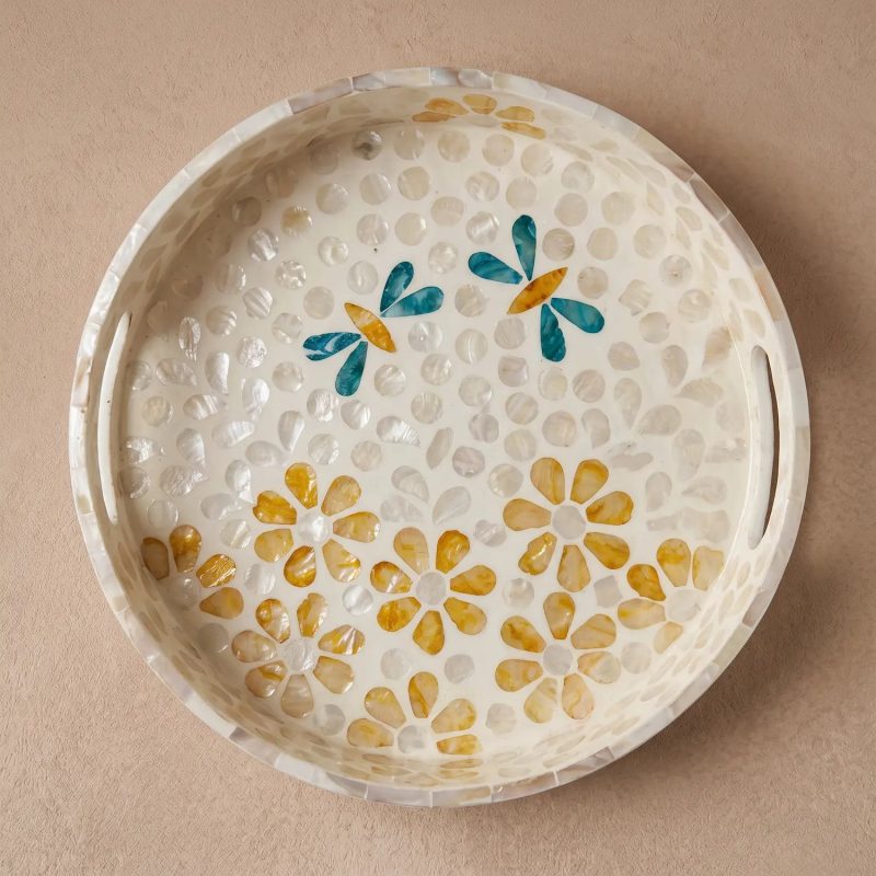 capiz round tray dragonfly sunrise overhead capiz round tray dragonfly sunrise overhead
