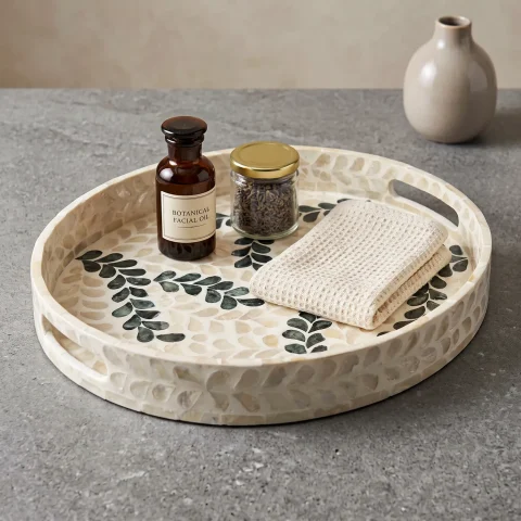 capiz round tray ivy strands lifestyle