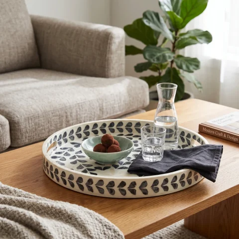 capiz round tray midnight star lifestyle