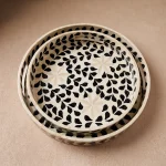 capiz round tray midnight star nested