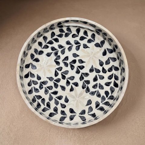 capiz round tray midnight star overhead