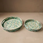 mother of pearl round tray daisy meadow