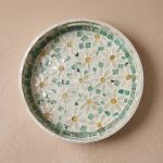 mother of pearl round tray daisy meadow overhead