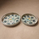 mother of pearl round tray dancing dragonflies